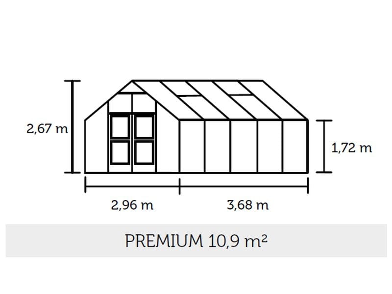 Juliana Gewächshaus Premium 10.9 anthrazit, 3mm Sicherheitsglas
