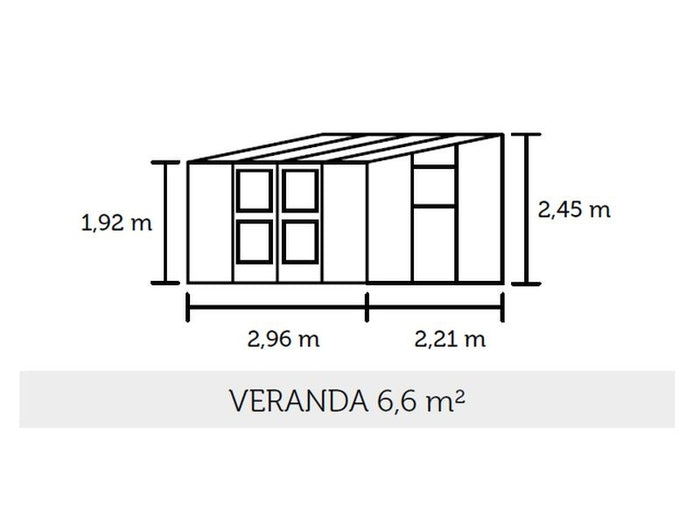 Juliana Gewächshaus Veranda 6.6 Anthrazit, 3mm Sicherheitsglas