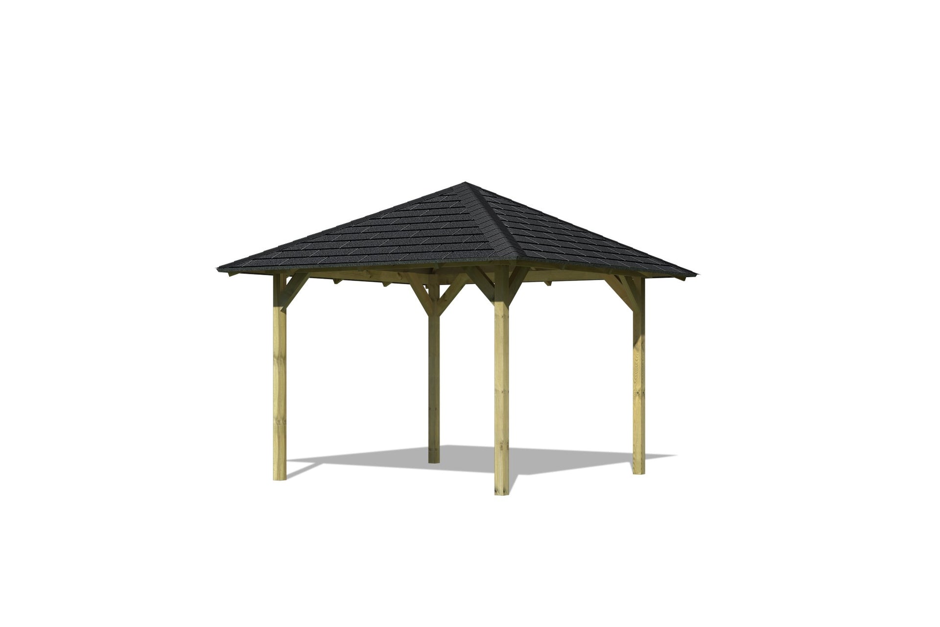 Karibu 4-Eck Pavillon Eco Sevilla Sparset inkl. Schindeln
