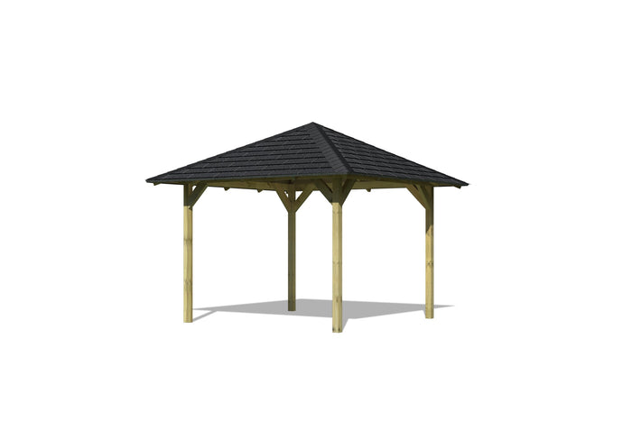 Karibu 4-Eck Pavillon Eco Sevilla Sparset inkl. Schindeln