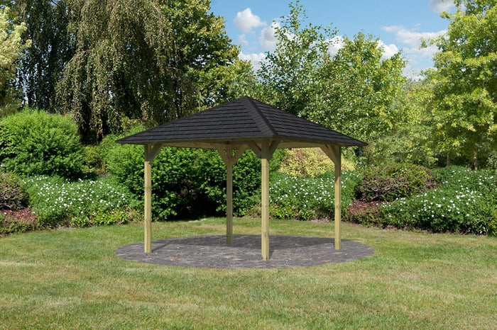 Karibu 4-Eck Pavillon Eco Sevilla Sparset inkl. Schindeln