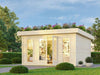 Karibu Aktionsgartenhaus Chalet, natur, inkl. selbstklebende Dachbahn, Vlies, Wurzelschutzfolie (für