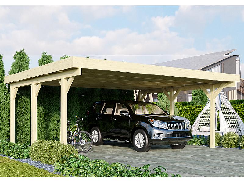 Karibu Carport Classic Doppel 1 ohne Einfahrtsbogen kdi