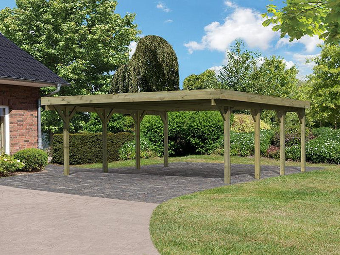 Karibu Carport Classic Doppel 2 ohne Einfahrtsbogen kdi