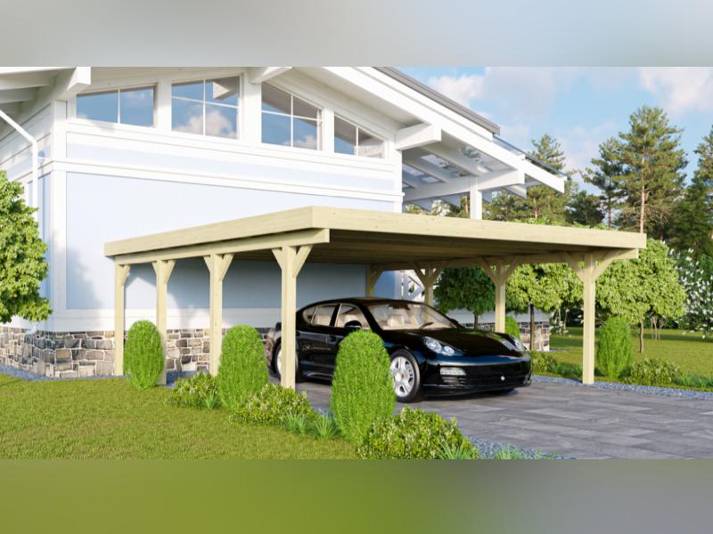 Karibu Carport Classic Doppel 2 ohne Einfahrtsbogen kdi