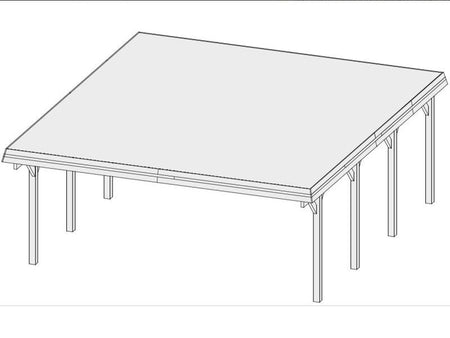 Karibu Carport Classic Doppel 2 ohne Einfahrtsbogen kdi