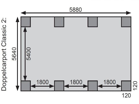 Karibu Carport Classic Doppel 2 ohne Einfahrtsbogen kdi