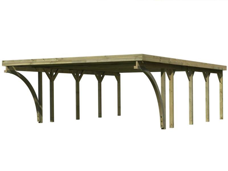 Karibu Carport Classic Doppel 3 mit 2 Einfahrtsbogen kdi