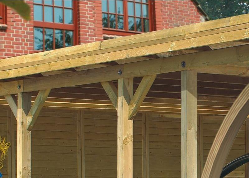 Karibu Carport Classic Doppel 3 mit 2 Einfahrtsbogen kdi