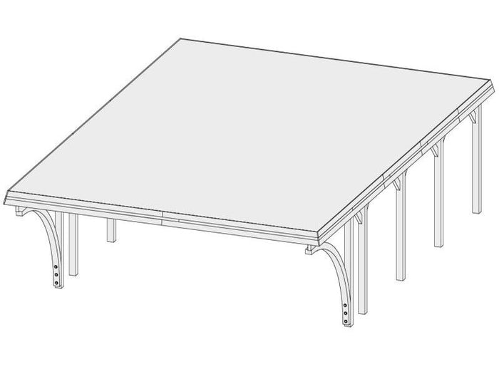 Karibu Carport Classic Doppel 3 mit 2 Einfahrtsbogen kdi