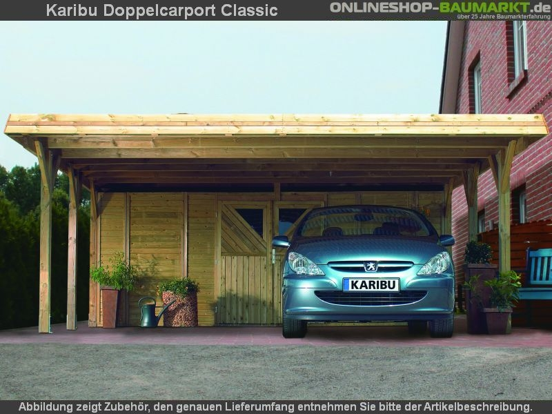 Karibu Carport Classic Doppel 3 ohne Einfahrtsbogen kdi
