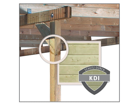Karibu Carport Classic Einzel 1 mit 1 Einfahrtsbogen kdi
