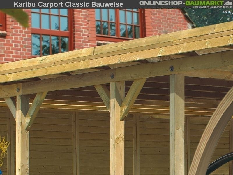 Karibu Carport Classic Einzel 3 mit 1 Einfahrtsbogen kdi