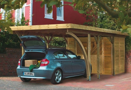 Karibu Carport Classic Einzel 3 mit 2 Einfahrtsbögen kdi