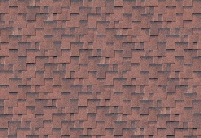Karibu Dachschindeln Asymetrisch rot geflammt 12 Pakete