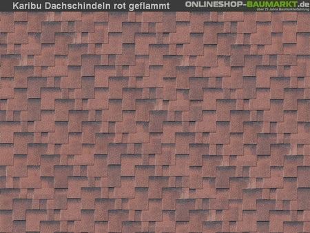Karibu Dachschindeln Asymetrisch rot geflammt 1 Paket
