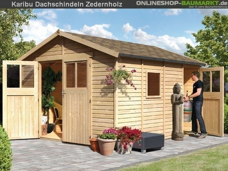 Karibu Dachschindeln Asymetrisch Zedernholz 16 Pakete