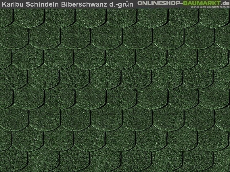 Karibu Dachschindeln Biberschwanz dunkelgrün 10 Pakete