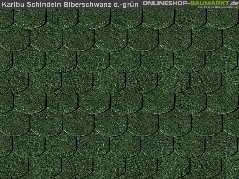 Karibu Dachschindeln Biberschwanz dunkelgrün 13 Pakete