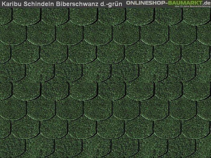 Karibu Dachschindeln Biberschwanz dunkelgrün 18 Pakete