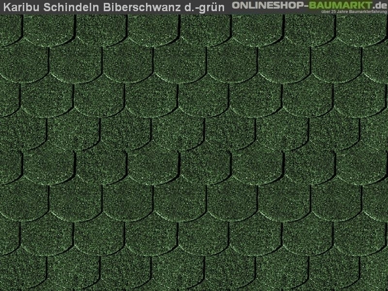 Karibu Dachschindeln Biberschwanz dunkelgrün 19 Pakete