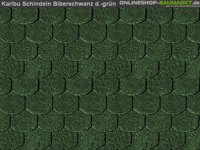 Karibu Dachschindeln Biberschwanz dunkelgrün 1 Paket