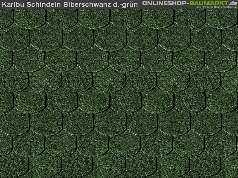 Karibu Dachschindeln Biberschwanz dunkelgrün 4 Pakete