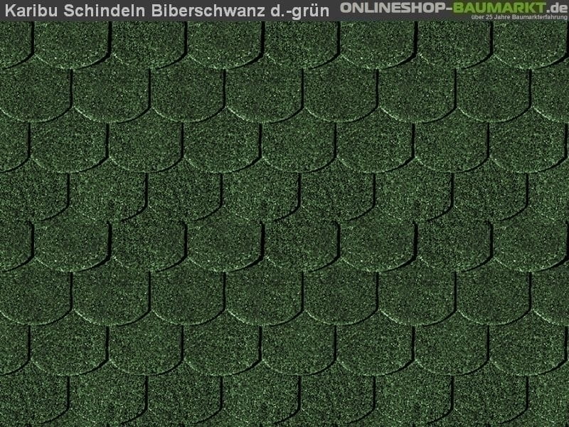 Karibu Dachschindeln Biberschwanz dunkelgrün 9 Pakete