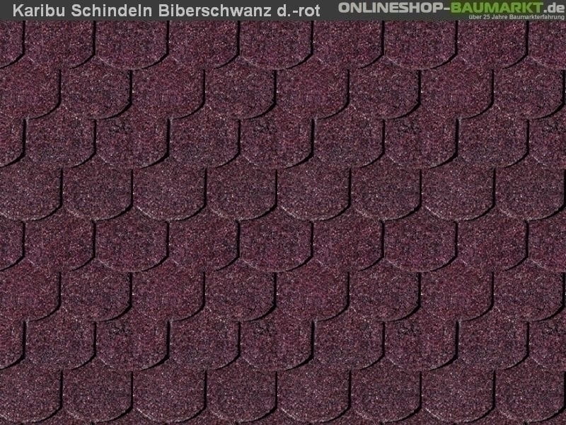 Karibu Dachschindeln Biberschwanz dunkelrot 18 Pakete