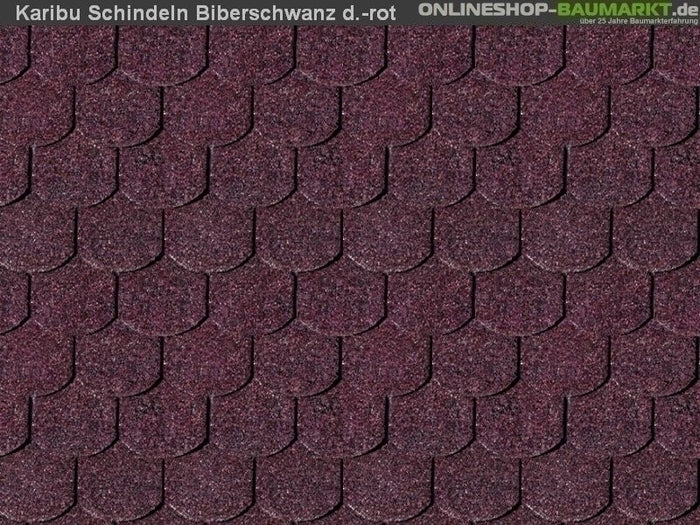 Karibu Dachschindeln Biberschwanz dunkelrot 20 Pakete
