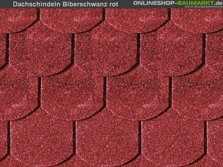 Karibu Dachschindeln Biberschwanz rot 27 Pakete