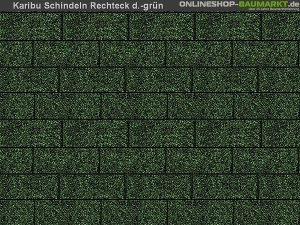 Karibu Dachschindeln Rechteck dunkelgrün 10 Pakete