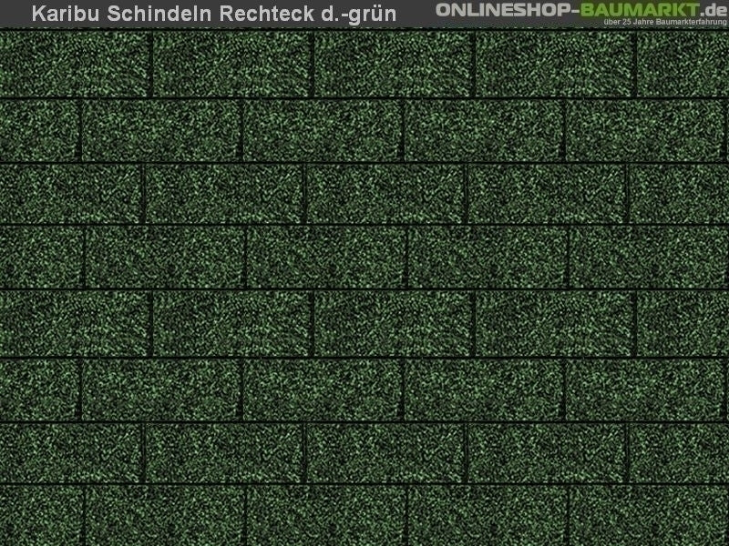 Karibu Dachschindeln Rechteck dunkelgrün 11 Pakete