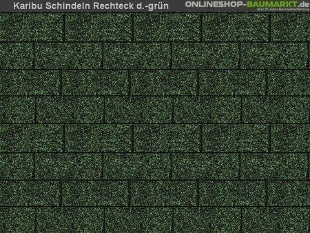 Karibu Dachschindeln Rechteck dunkelgrün 13 Pakete