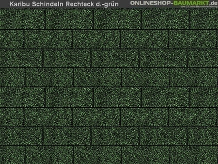 Karibu Dachschindeln Rechteck dunkelgrün 16 Pakete