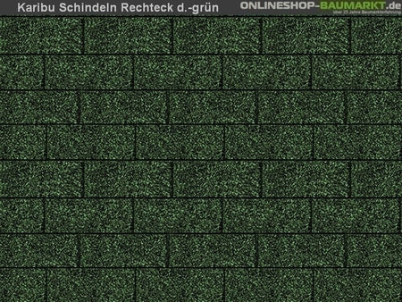 Karibu Dachschindeln Rechteck dunkelgrün 20 Pakete
