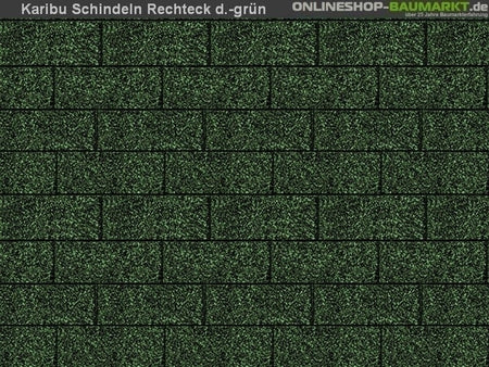 Karibu Dachschindeln Rechteck dunkelgrün 8 Pakete