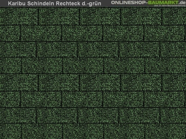 Karibu Dachschindeln Rechteck dunkelgrün 8 Pakete