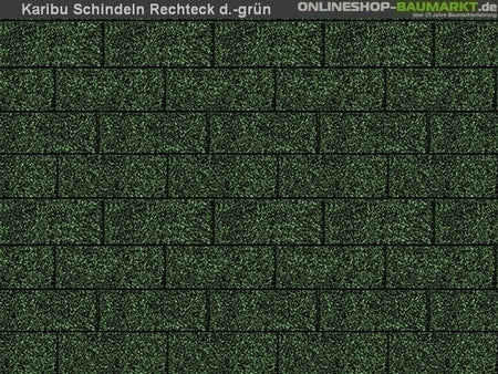 Karibu Dachschindeln Rechteck dunkelgrün 9 Pakete
