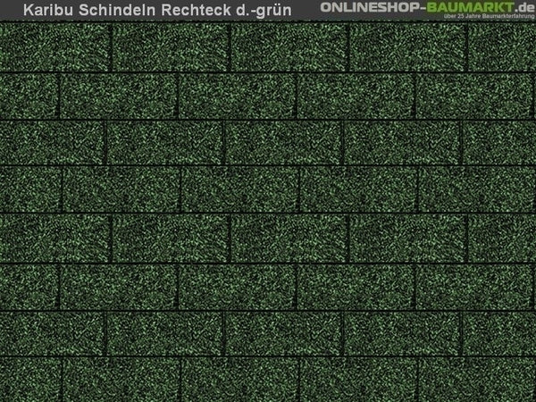 Karibu Dachschindeln Rechteck dunkelgrün 9 Pakete