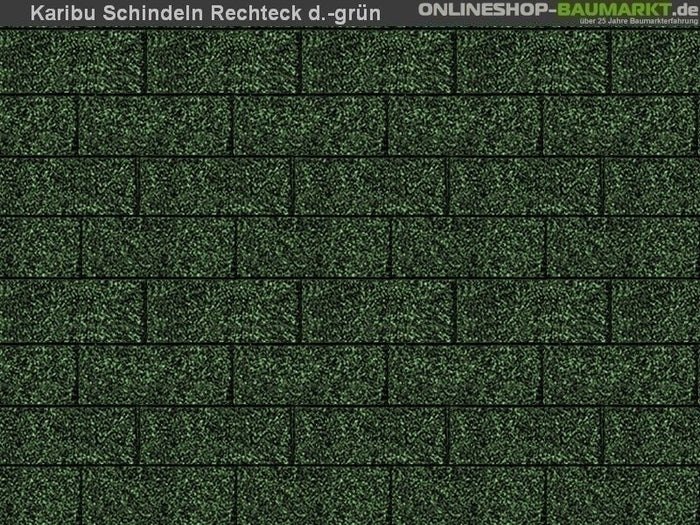 Karibu Dachschindeln Rechteck dunkelgrün 9 Pakete