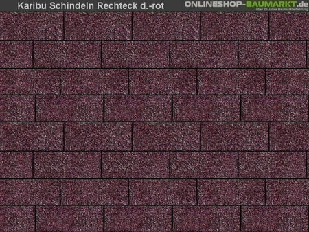 Karibu Dachschindeln Rechteck dunkelrot 11 Pakete