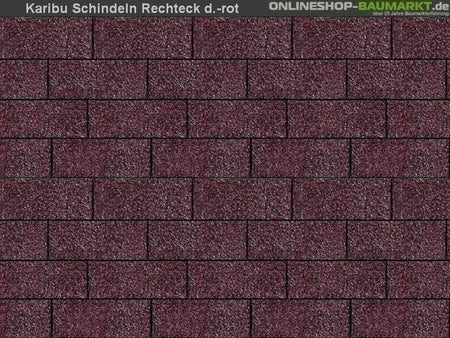 Karibu Dachschindeln Rechteck dunkelrot 13 Pakete