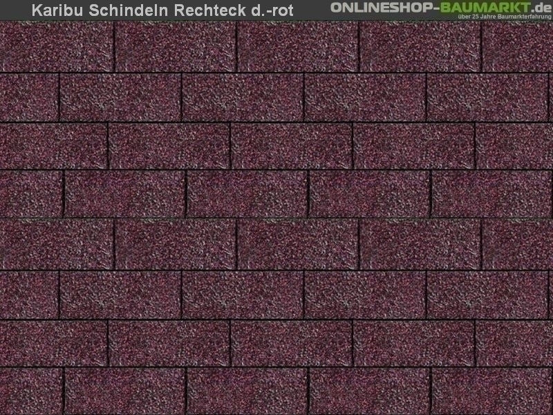 Karibu Dachschindeln Rechteck dunkelrot 15 Pakete