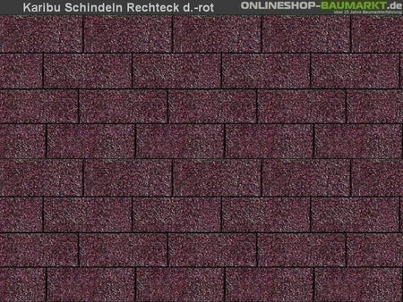 Karibu Dachschindeln Rechteck dunkelrot 15 Pakete