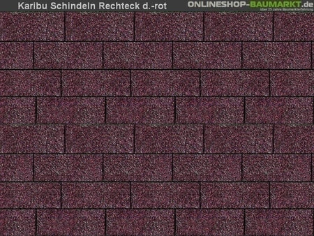 Karibu Dachschindeln Rechteck dunkelrot 16 Pakete