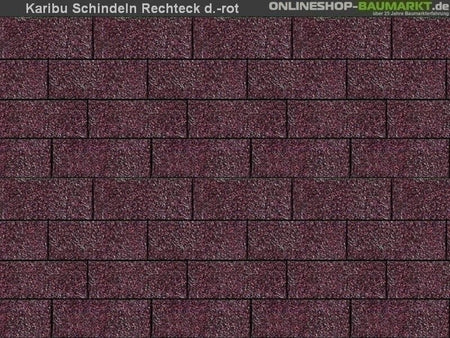 Karibu Dachschindeln Rechteck dunkelrot 17 Pakete
