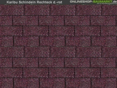 Karibu Dachschindeln Rechteck dunkelrot 18 Pakete