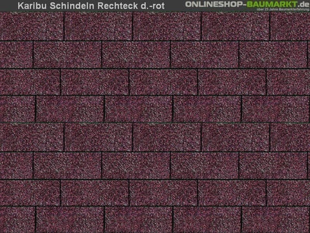 Karibu Dachschindeln Rechteck dunkelrot 2 Pakete