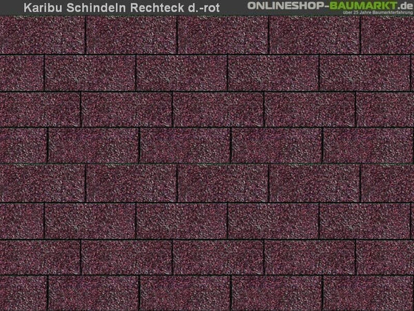 Karibu Dachschindeln Rechteck dunkelrot 2 Pakete